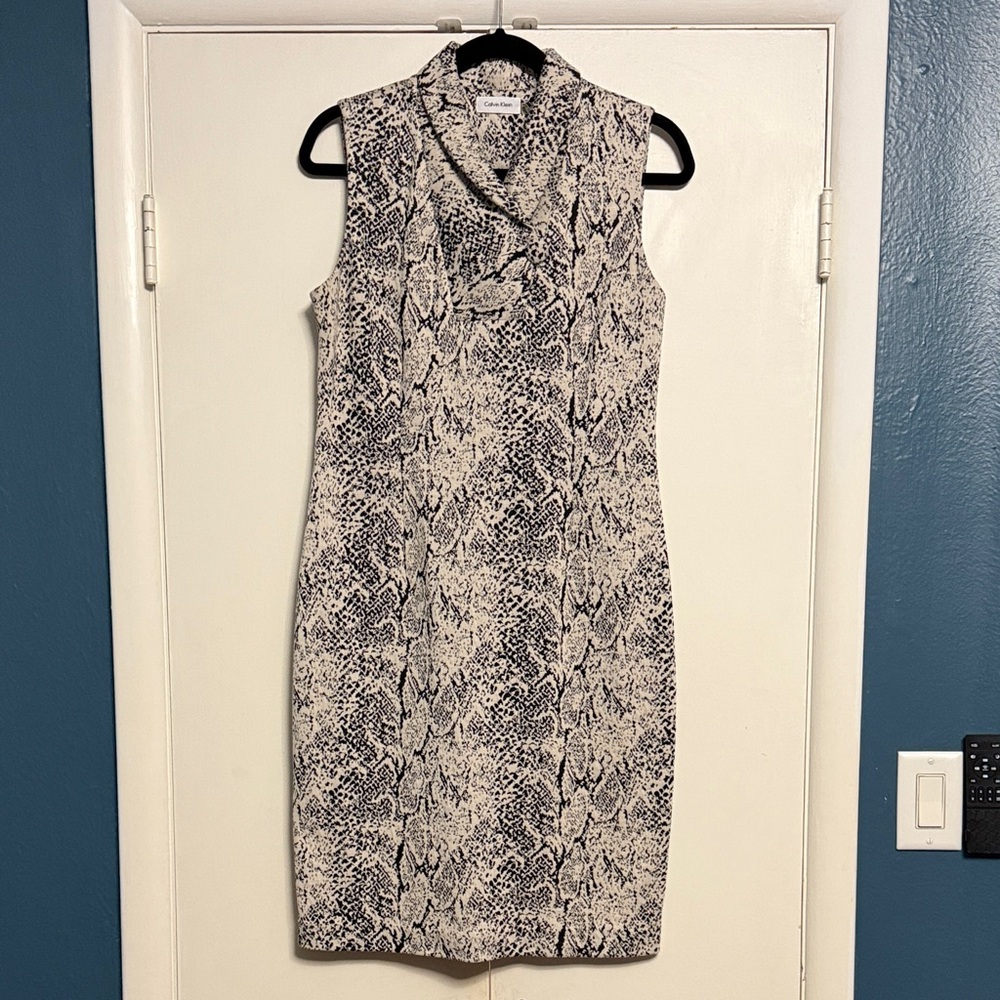 Calvin Klein Snake Print Sleeveless Dress